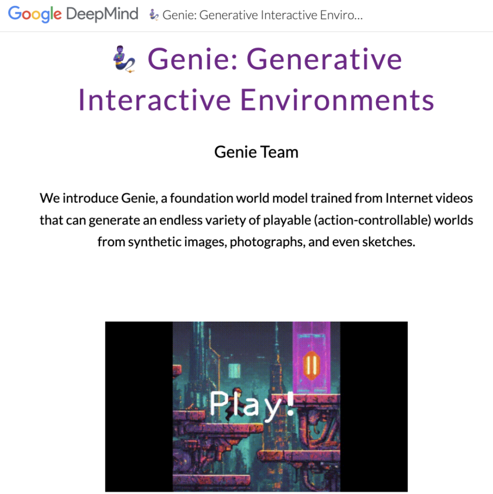 Googles Second-Generation Foundation Model, Genie, Ushers in a New Chapter of AI Technology